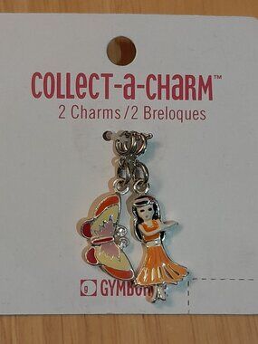 Gymboree Tropical Butterfly and Hula Dancer Charms Vintage 2005 Summer
